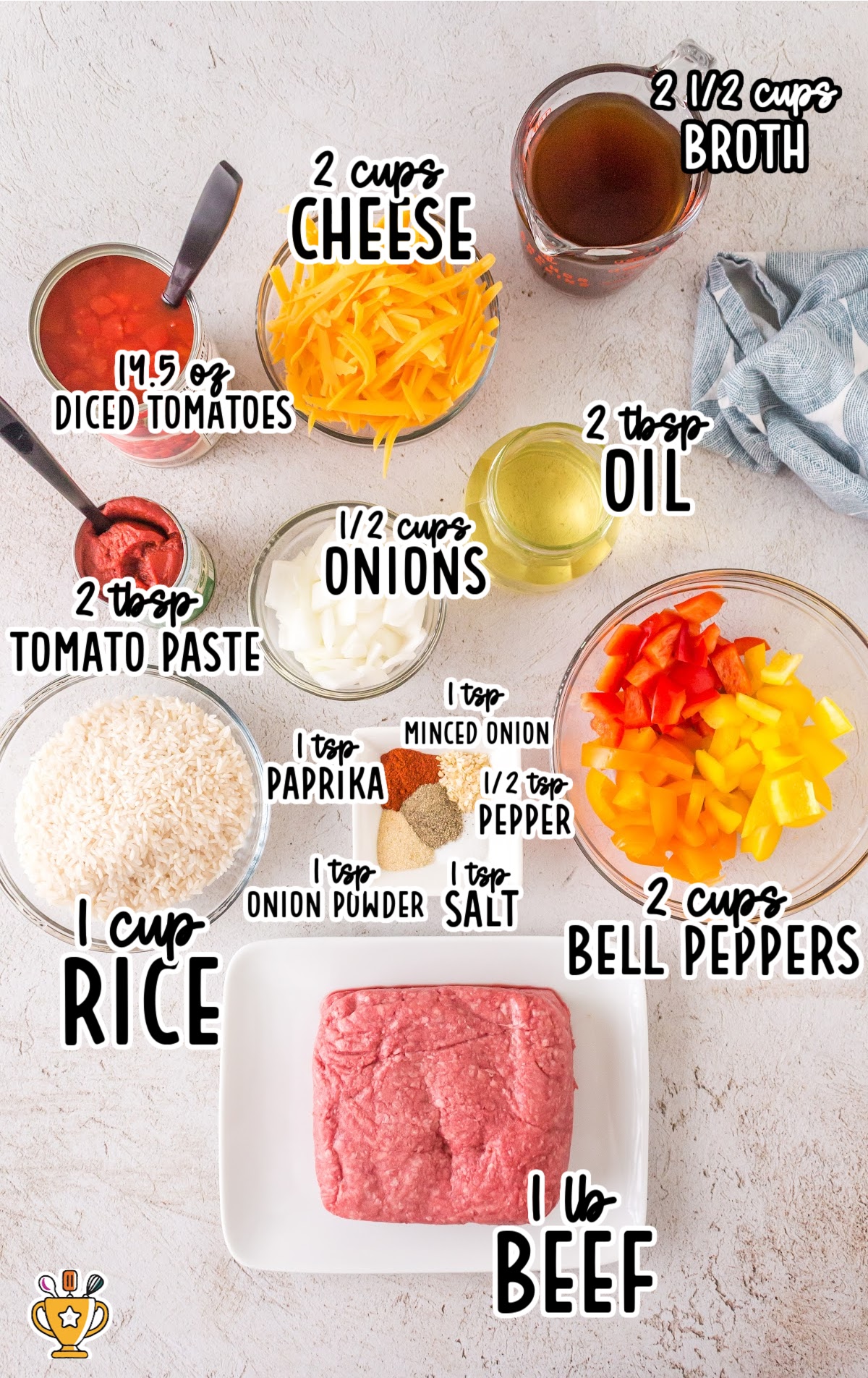 ingredients for making Unstuffed Pepper Casserole