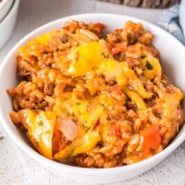 Unstuffed Pepper Casserole in a bowl
