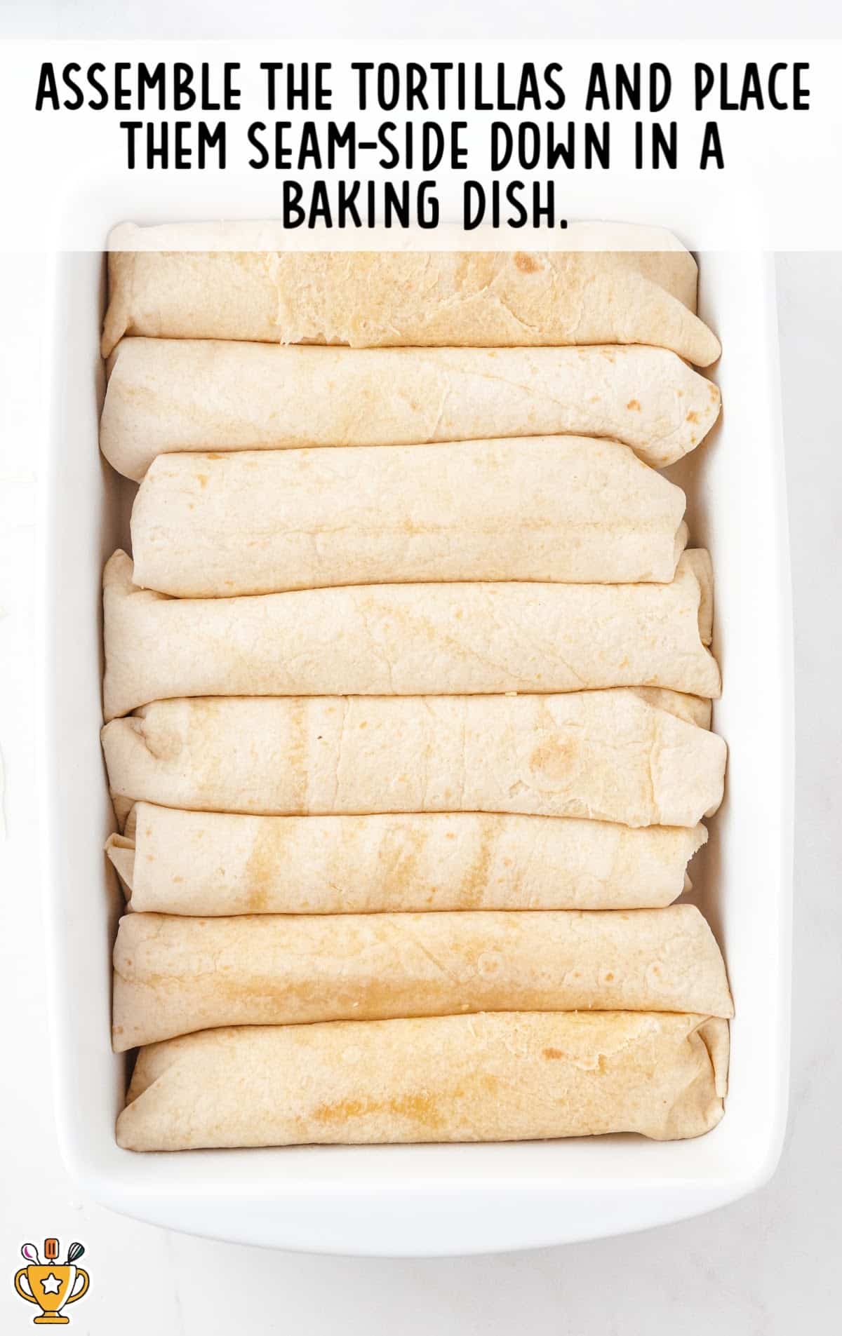 tortillas placed in a baking dish