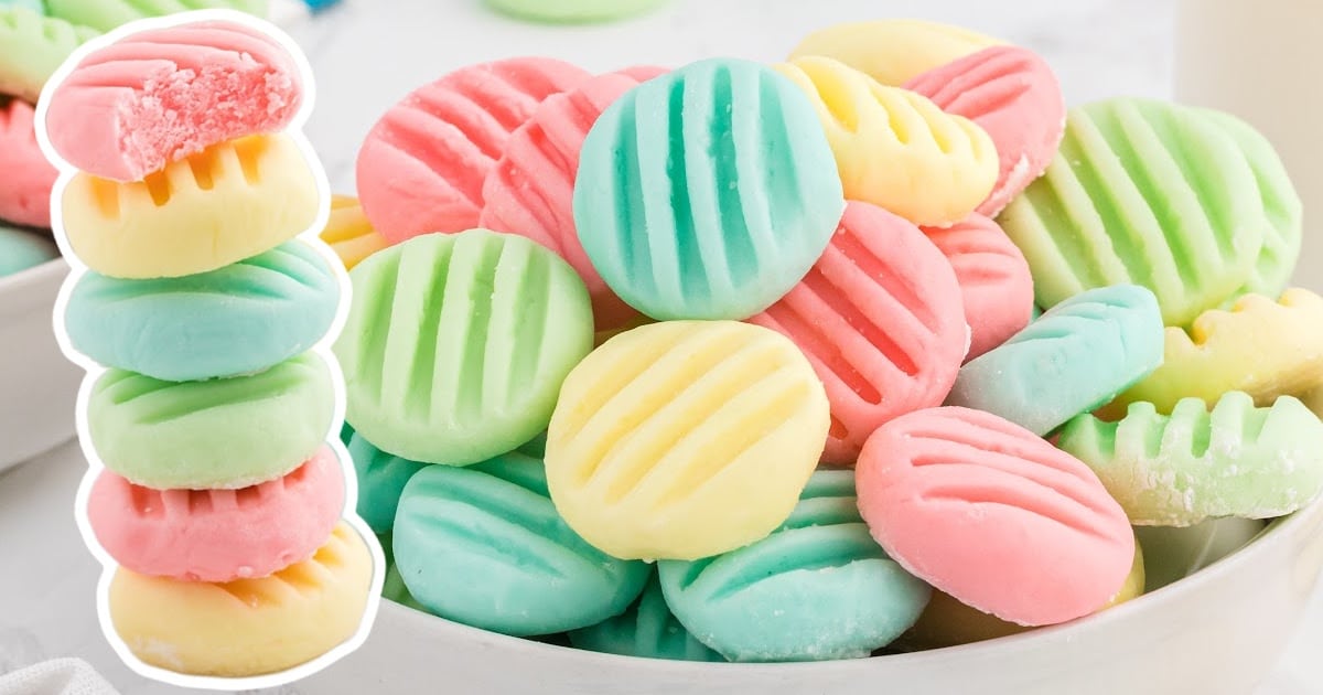 a bowl full of Cream Cheese Mints