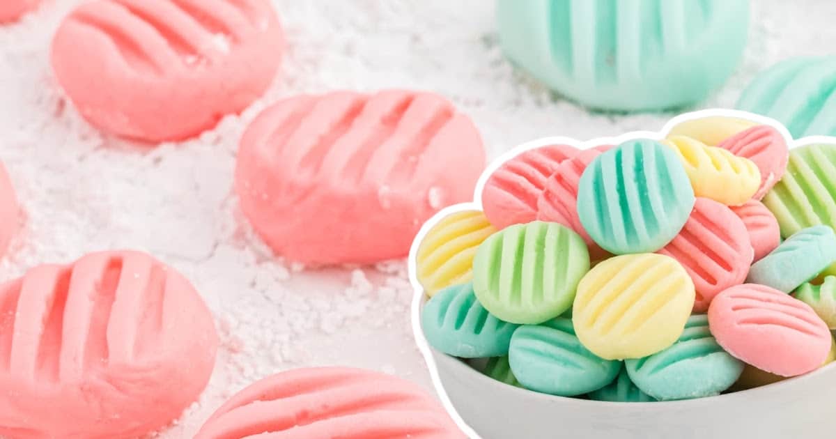 a bowl full of Cream Cheese Mints