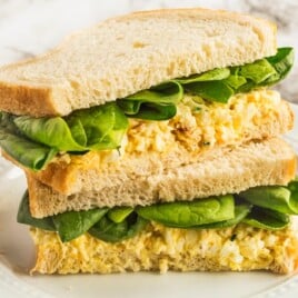 two Egg Salad Sandwiches plates