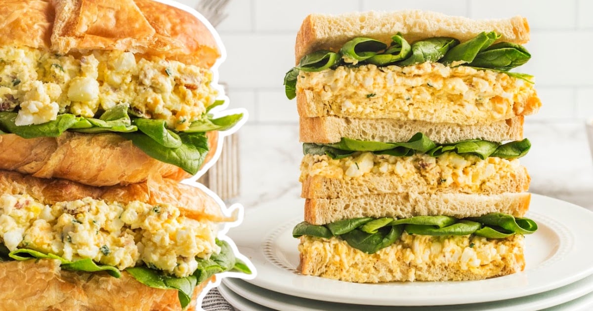 Egg Salad Sandwiches on a plate