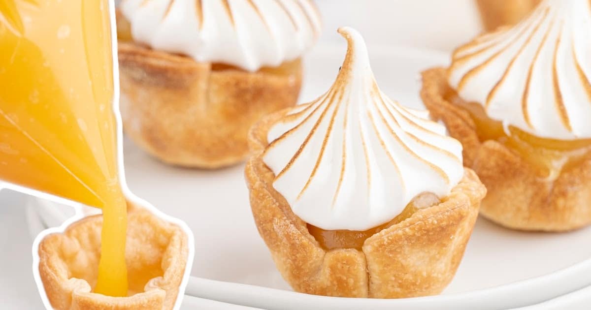 Mini Lemon Meringue Pies on a plate