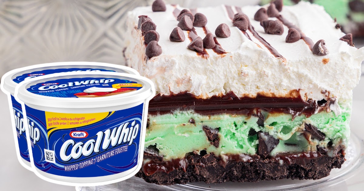 a piece of Mint Chocolate Chip Ice Cream Cake on a plate