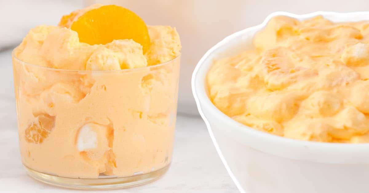 Orange Fluff in a bow and in a glass