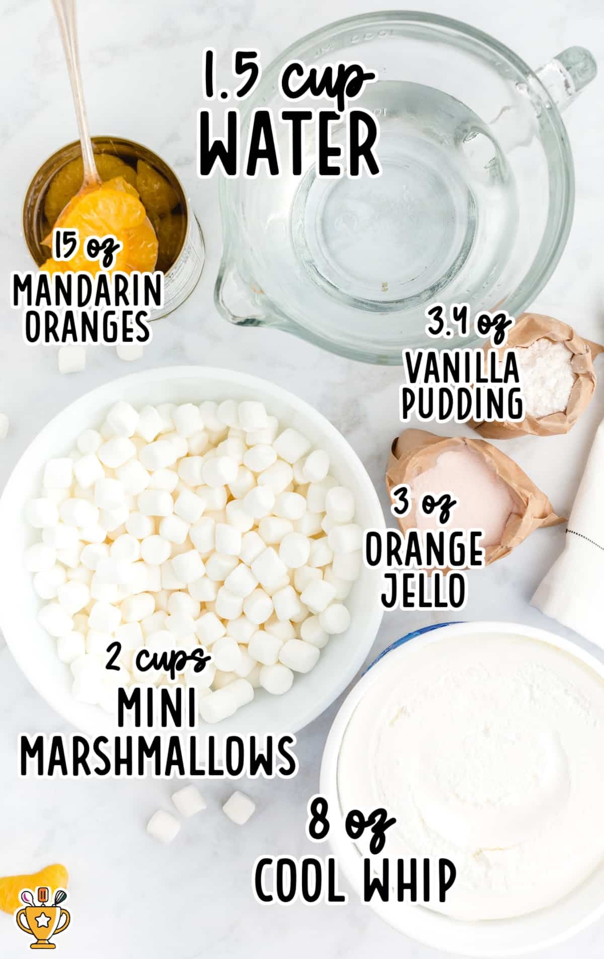 ingredients for making Orange Fluff