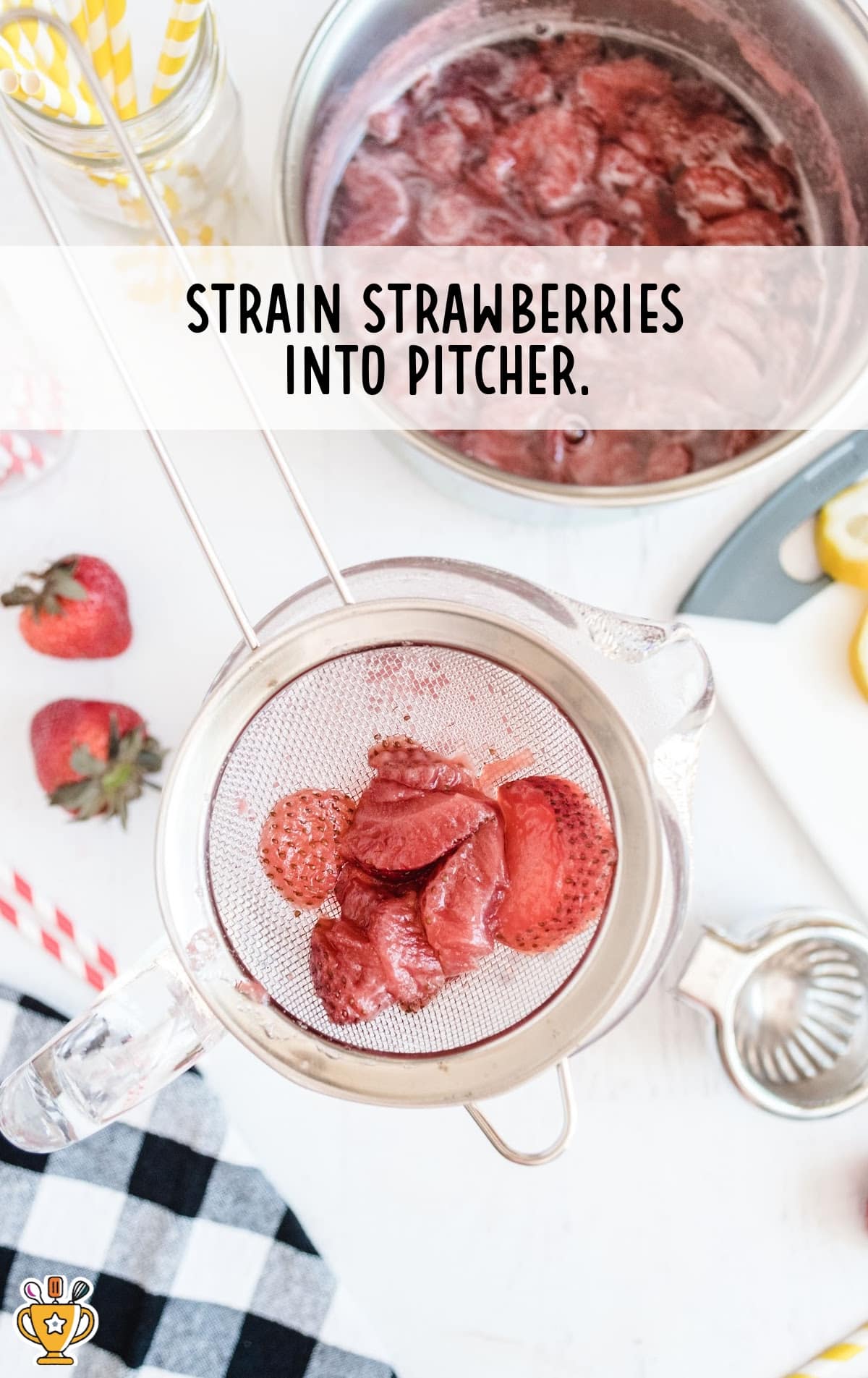 strawberries in a pitcher