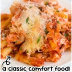 Baked Ziti on a plate