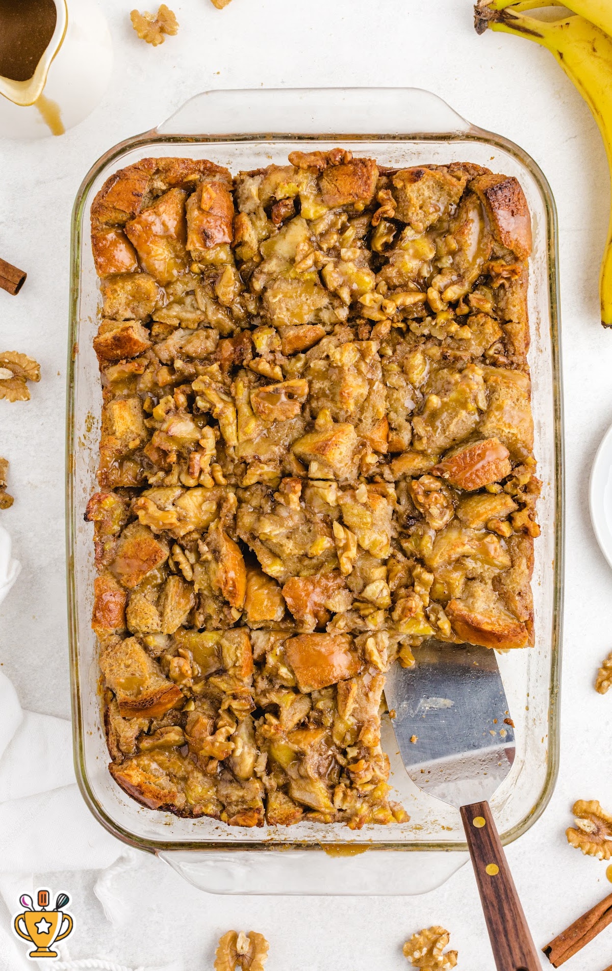 Banana Bread Pudding in a baking dish