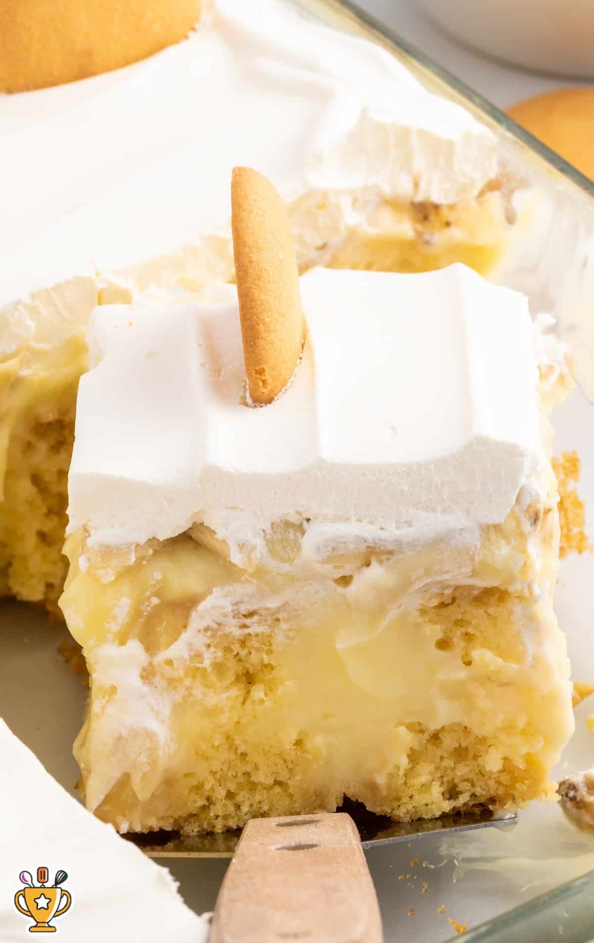 a piece of Banana Pudding Cake