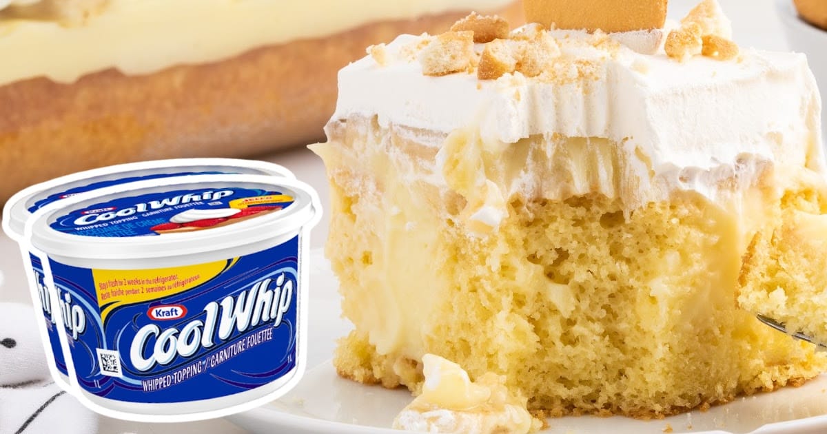 a piece of Banana Pudding Cake on a plate