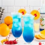 two glasses of Blue Mocktail in a glass