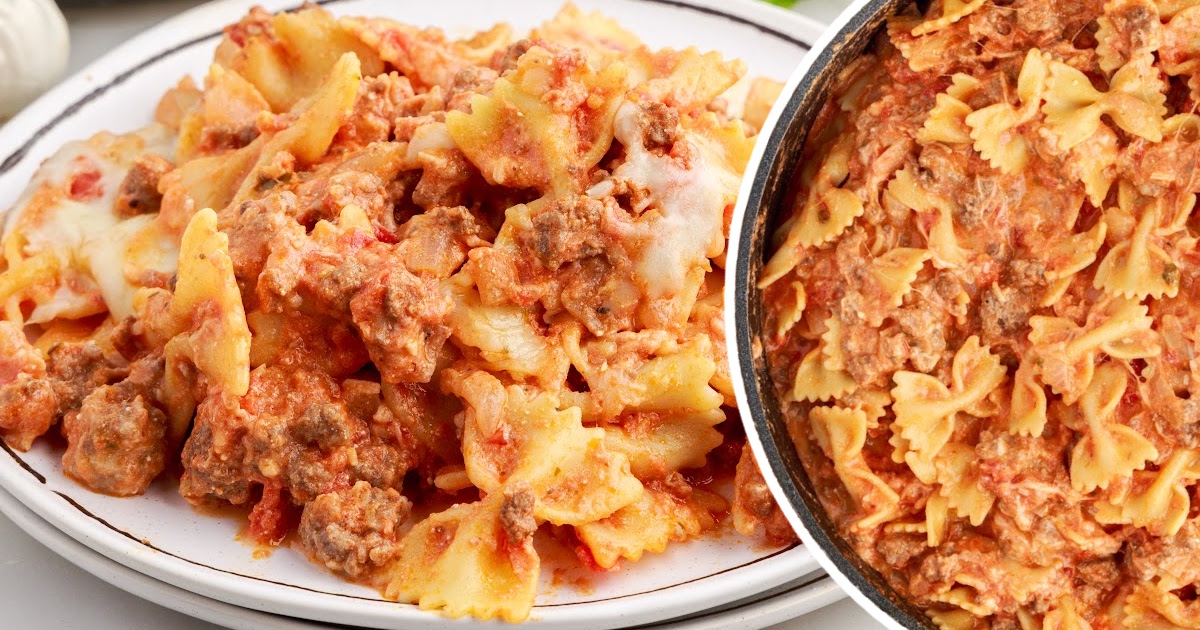 Bow tie Lasagna on a plate