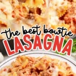 Bow tie Lasagna on a plate