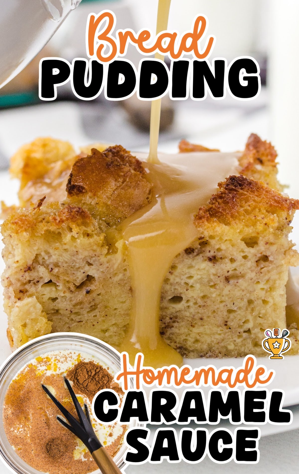 a piece of Bread Pudding on a plate