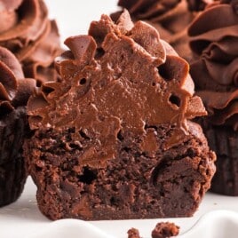 a bunch of Brownie Cupcakes