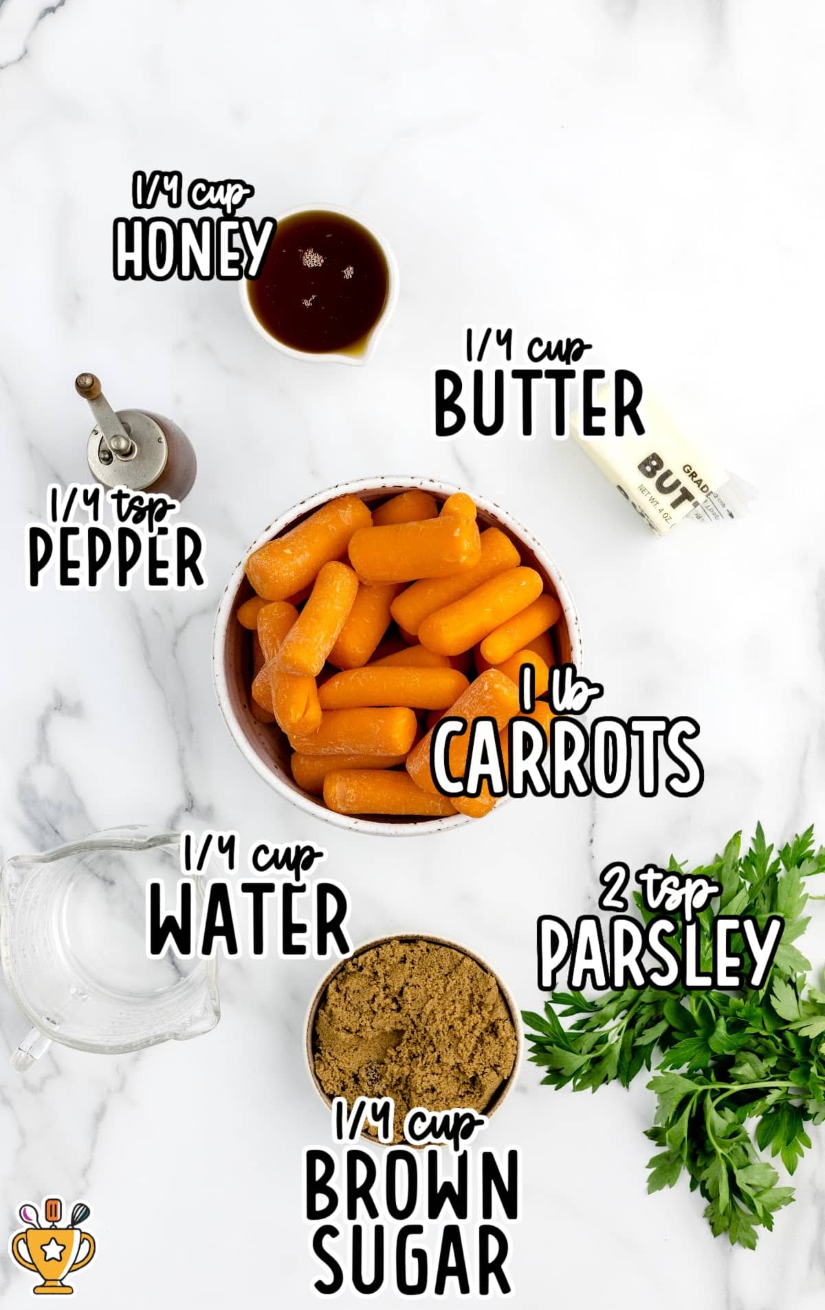 ingredients for making Candied Carrots