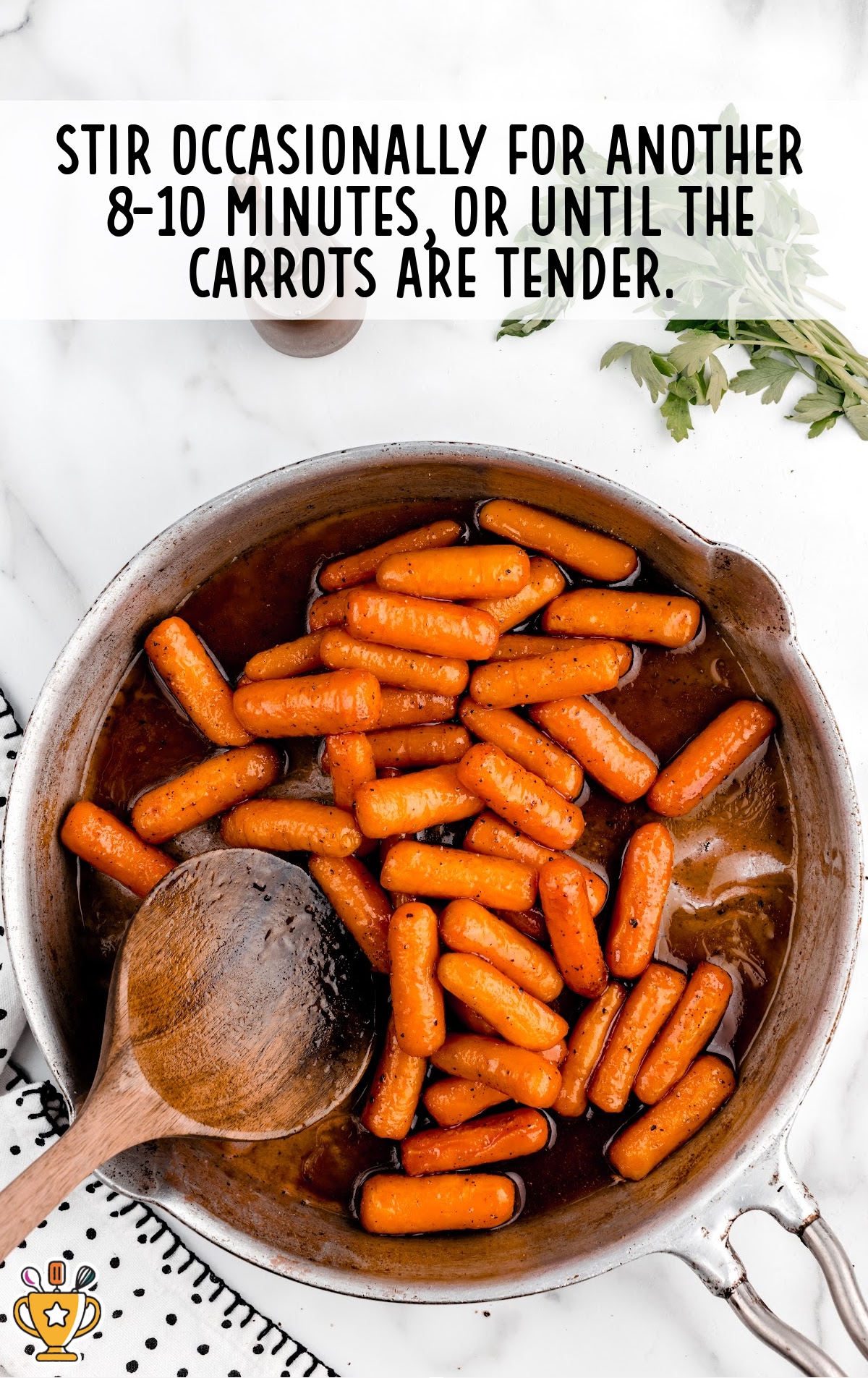 Candied Carrots in a skillet