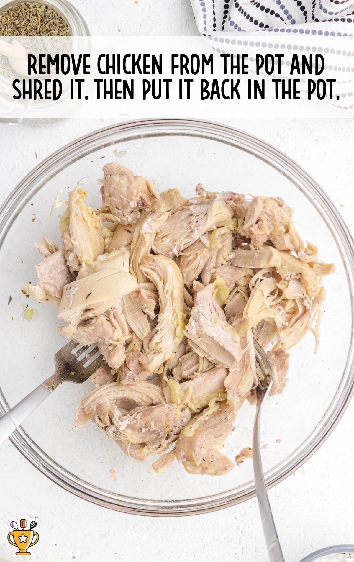 shredded chicken in a bowl