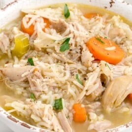 Chicken and Rice Soup in a bowl