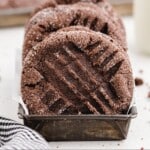 Chocolate Peanut Butter Cookies in a baking pan