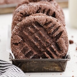 Chocolate Peanut Butter Cookies in a baking pan
