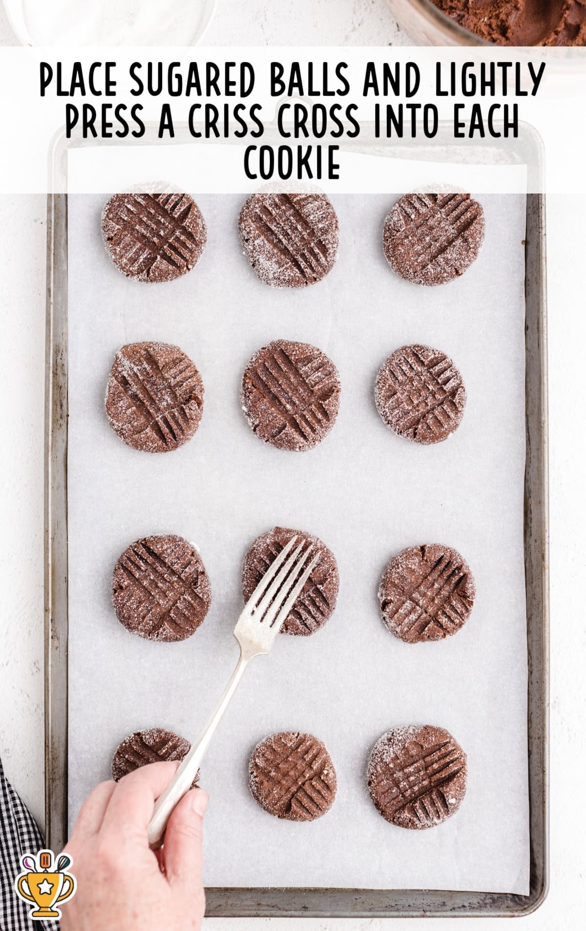 Chocolate Peanut Butter Cookies on a baking pan