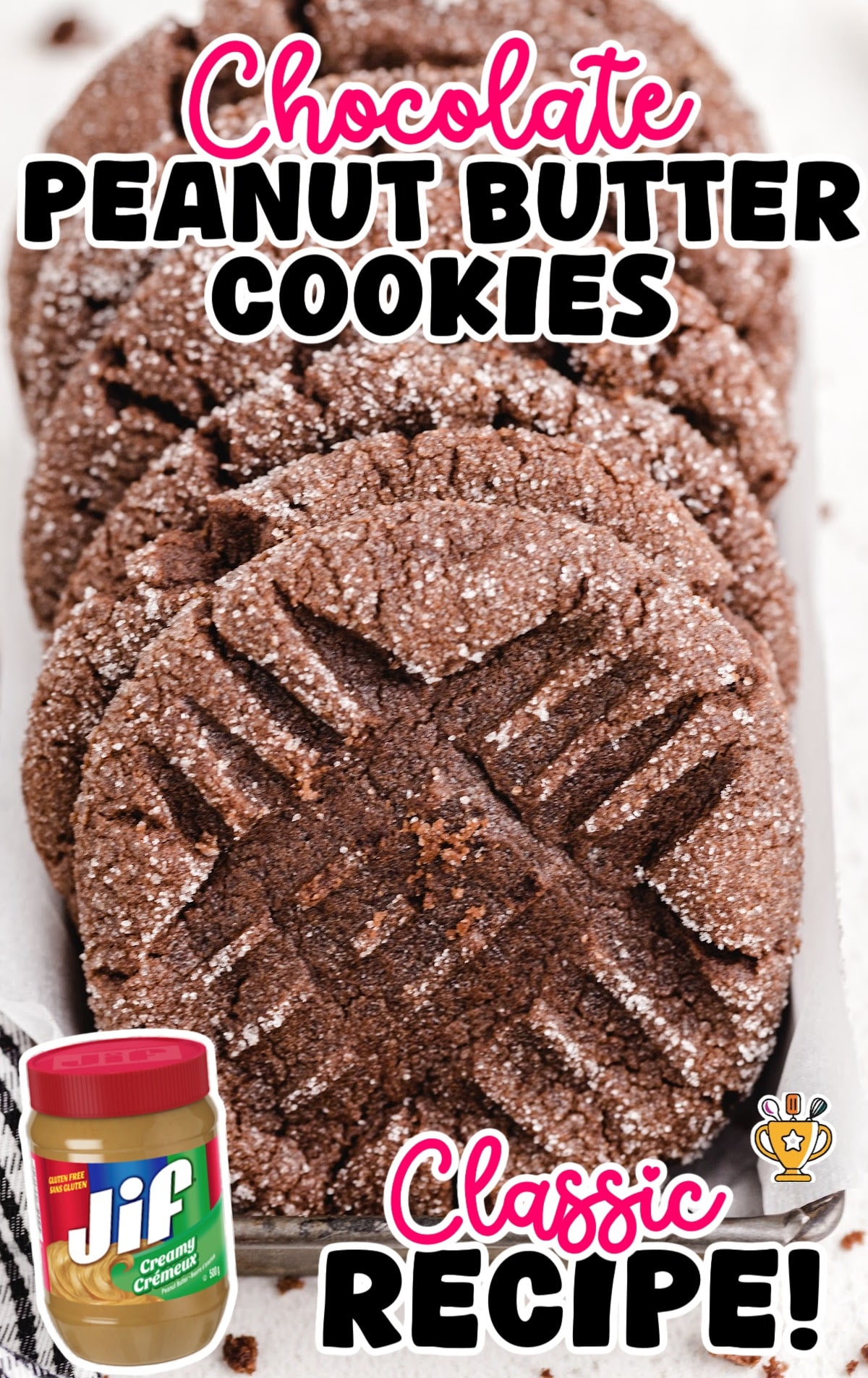 a bunch of Chocolate Peanut Butter Cookies