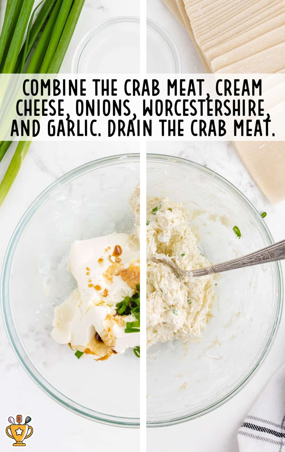 ingredients for making Crab Rangoon mixed together in a bowl