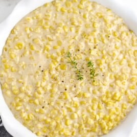 a bowl full of Creamed Corn