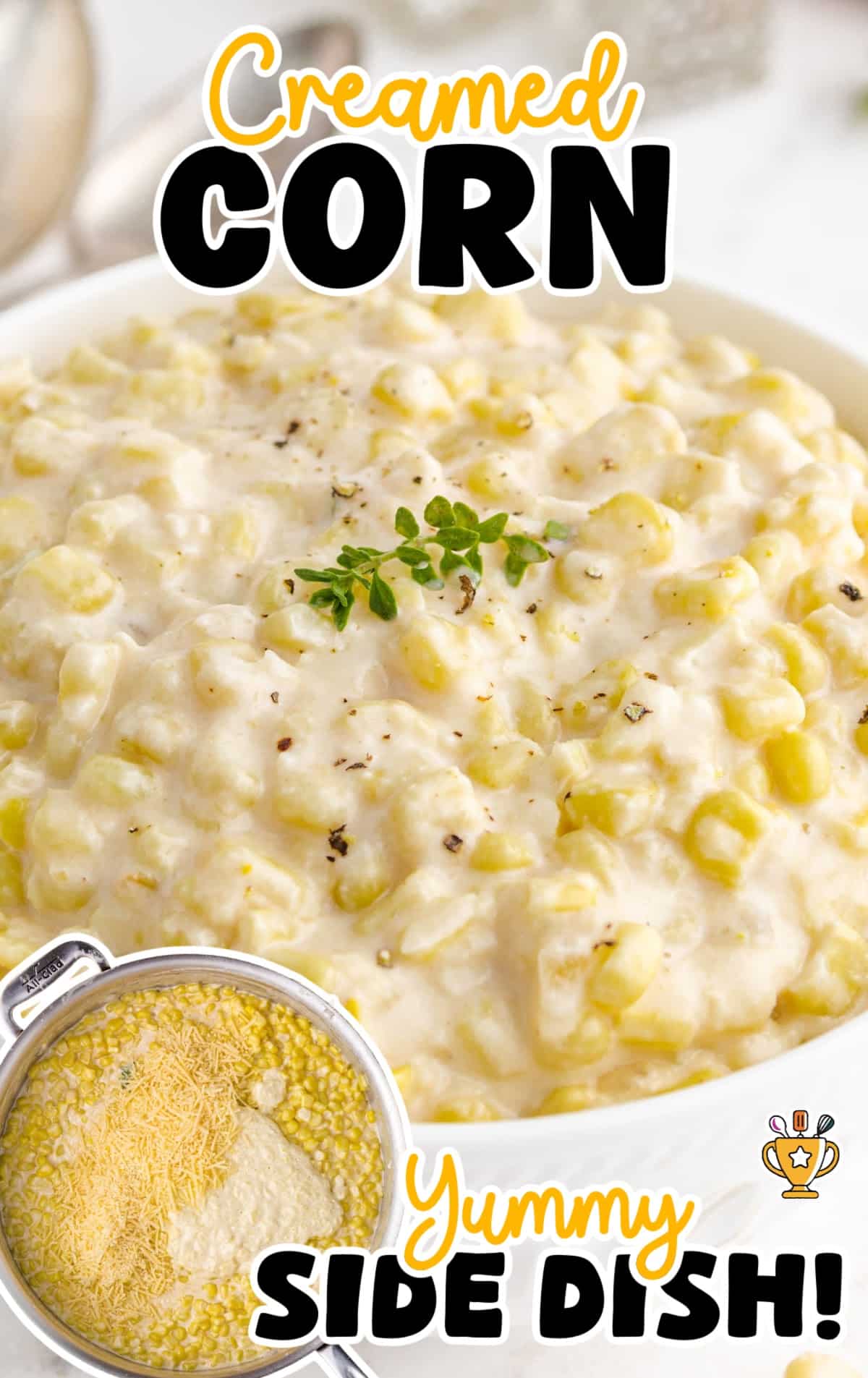 a bowl full of Creamed Corn