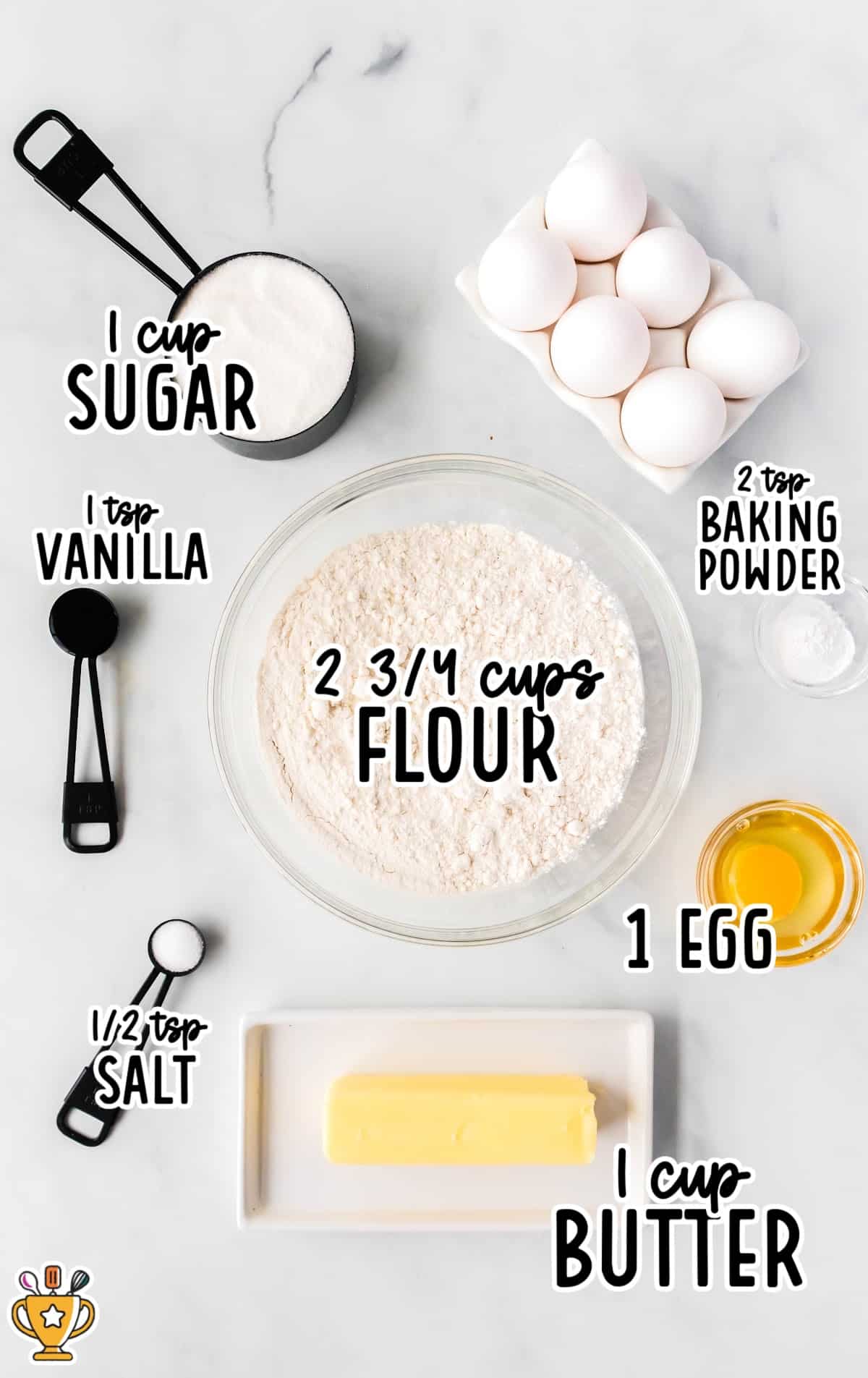 ingredients for making Easter Cookies