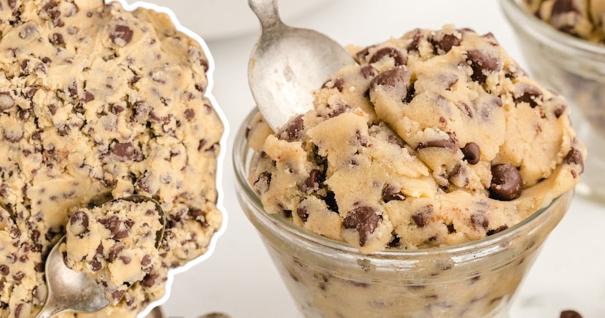 a glass full of Edible Dough Recipe