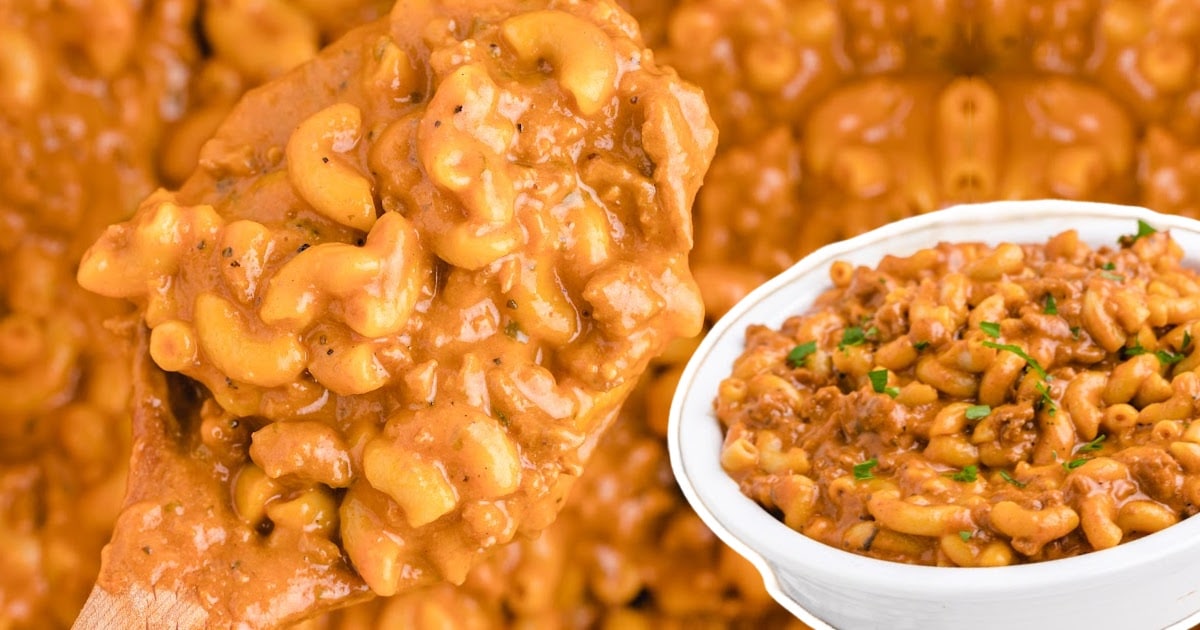 a close up photo of Homemade Hamburger Helper