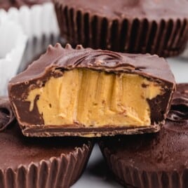 a bunch of Homemade Peanut Butter Cups