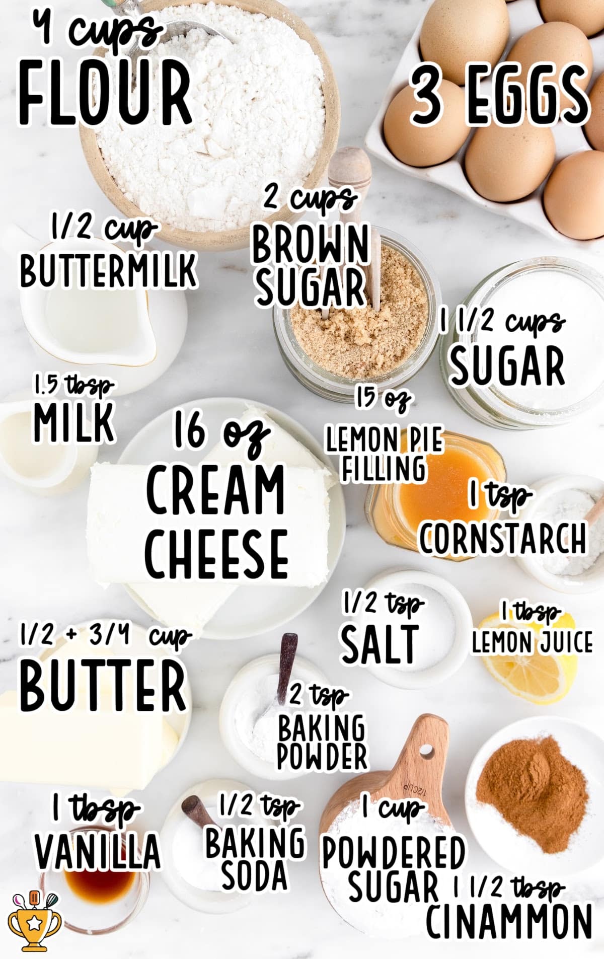 ingredients for making Lemon Coffee Cake