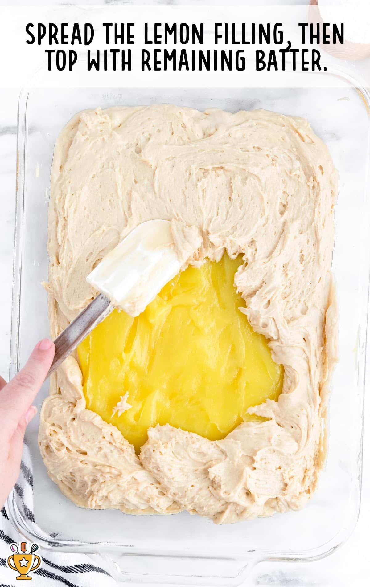 lemon filling spread on top