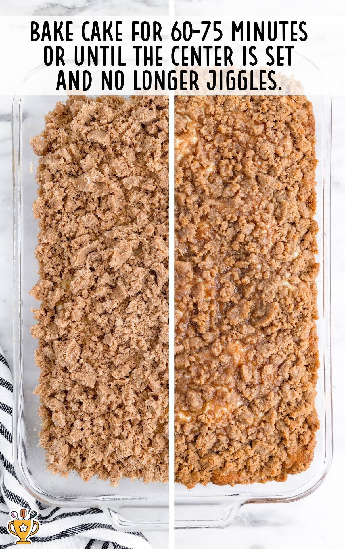 baking Lemon Coffee Cake in a baking dish