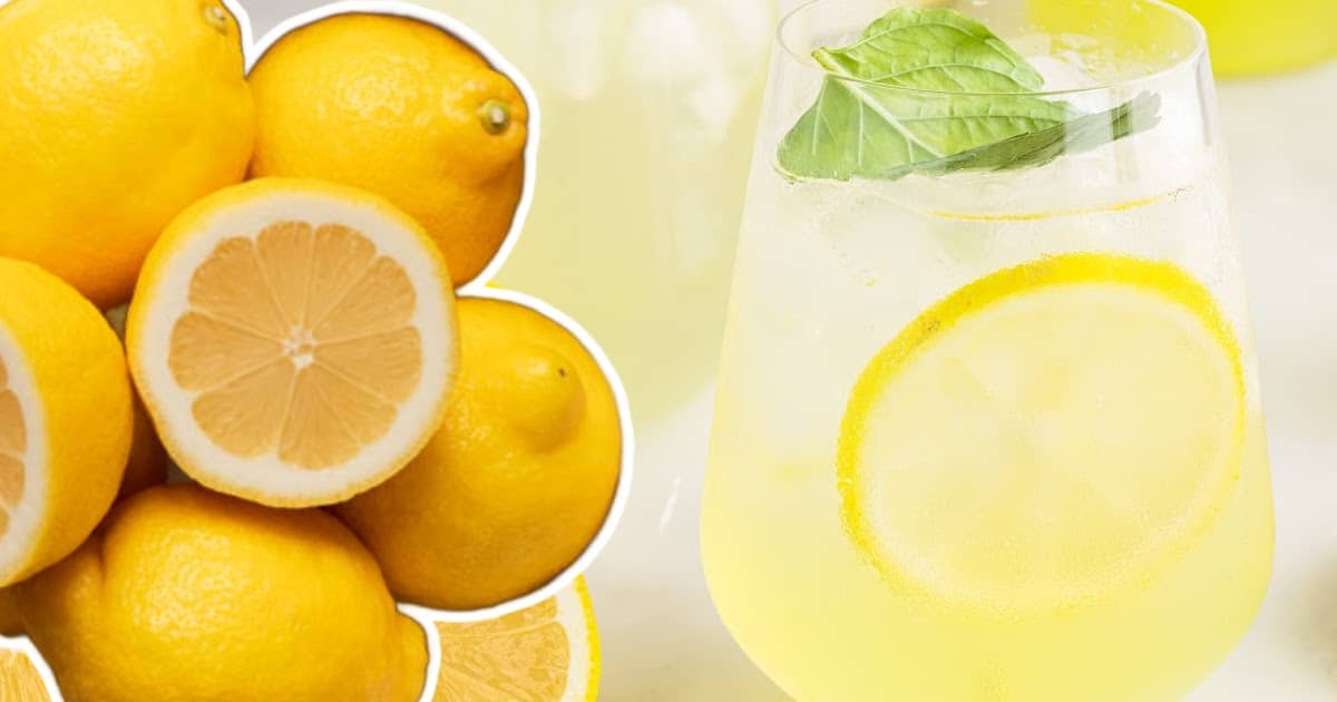 lemons and a glass of Limoncello Spritz on the side