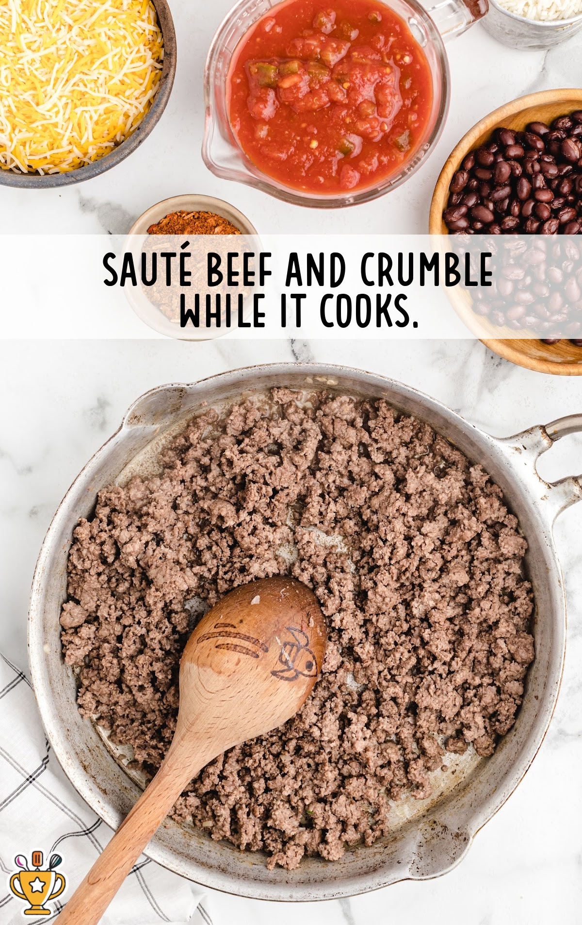 beef added in a pan