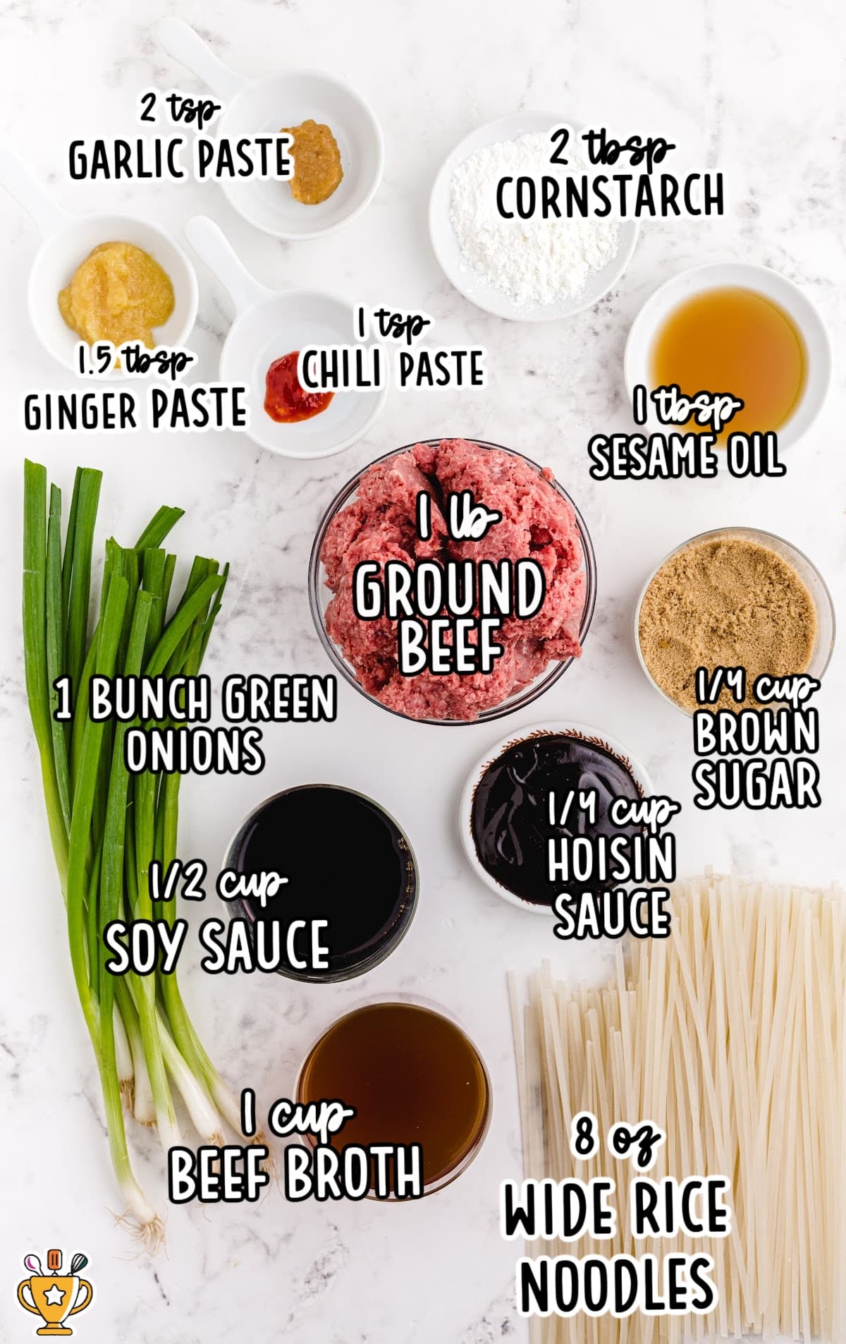 ingredients for making Mongolian Beef and Noodles