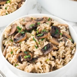 Mushroom Rice in a bowl