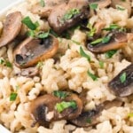 Mushroom Rice in a bowl