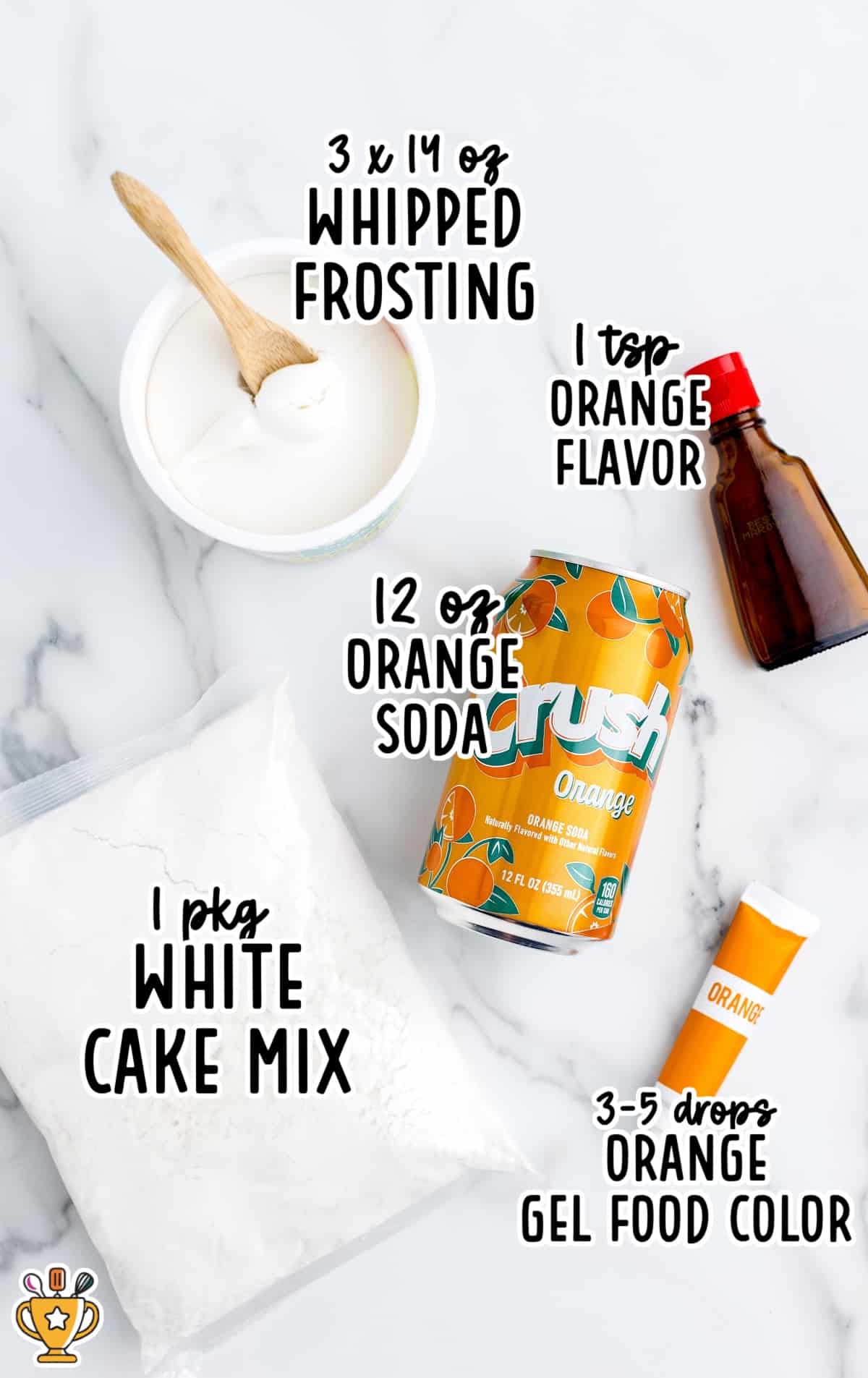 ingredients for making Orange Creamsicle Cupcakes