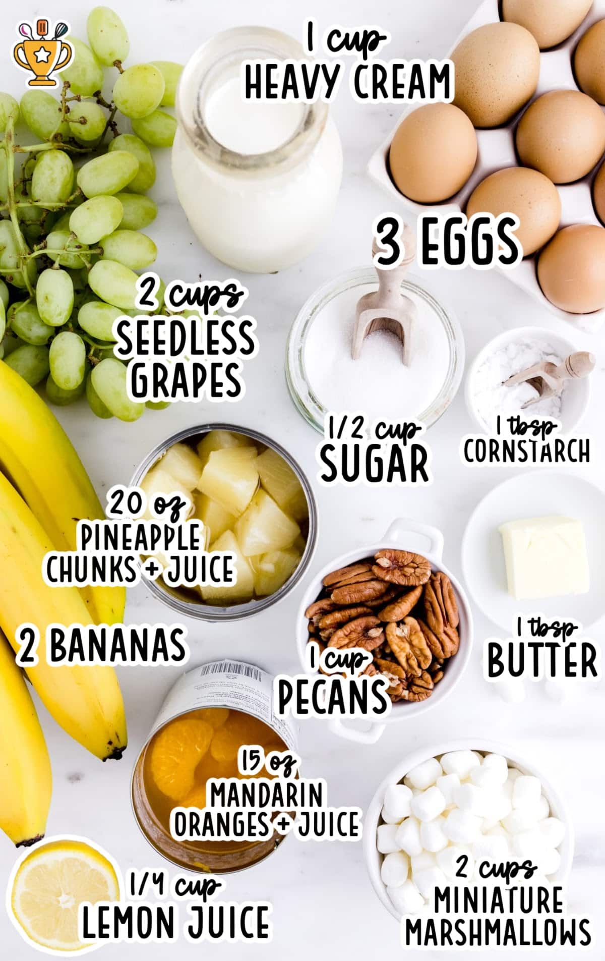 ingredients for making Overnight Fruit Salad