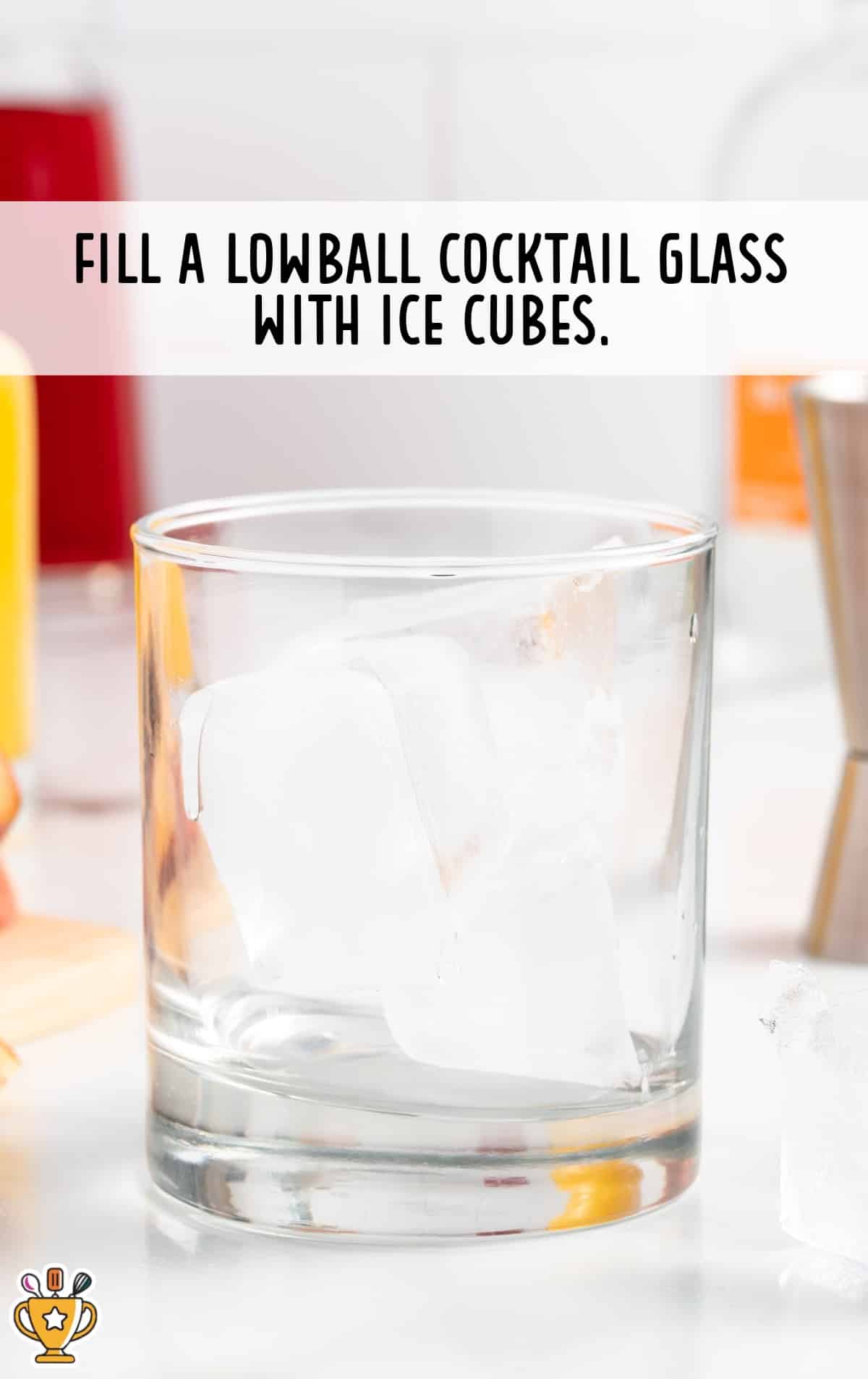 a glass full of ice cubes