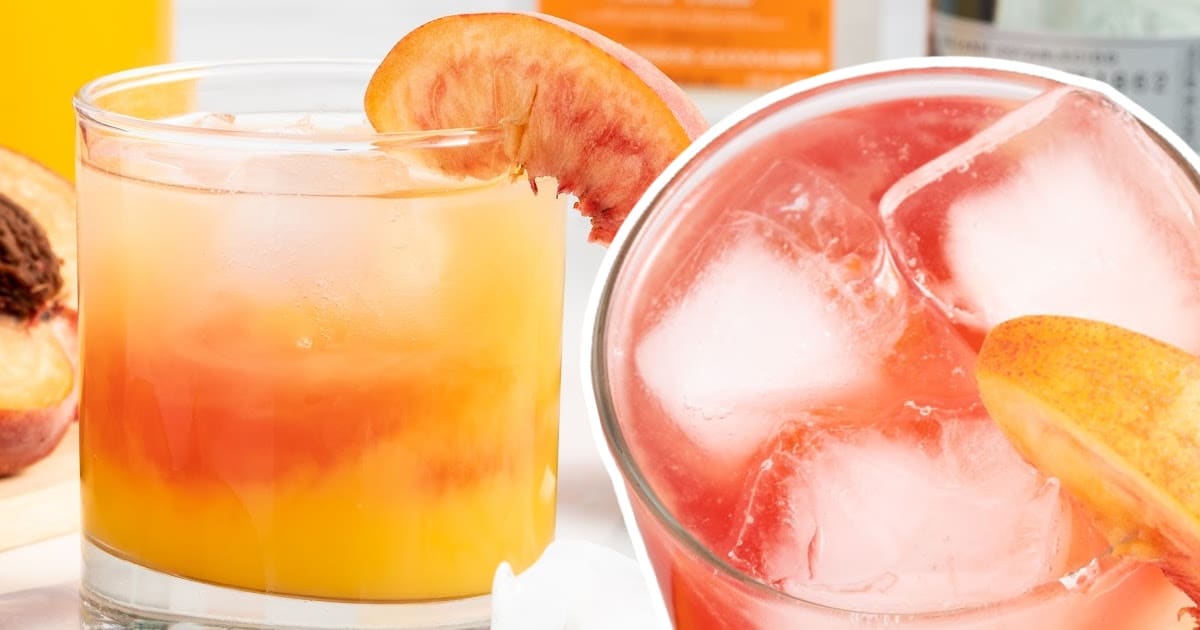 glasses of Peach Cocktail