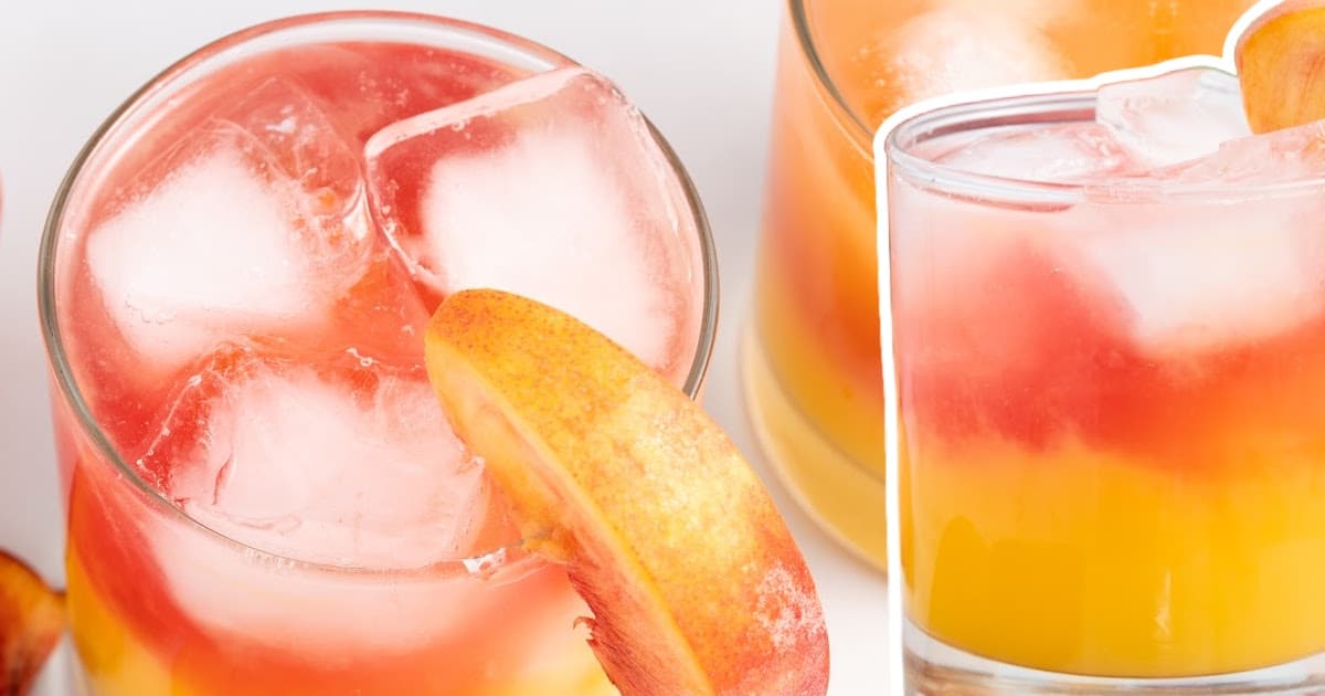 glasses of Peach Cocktail