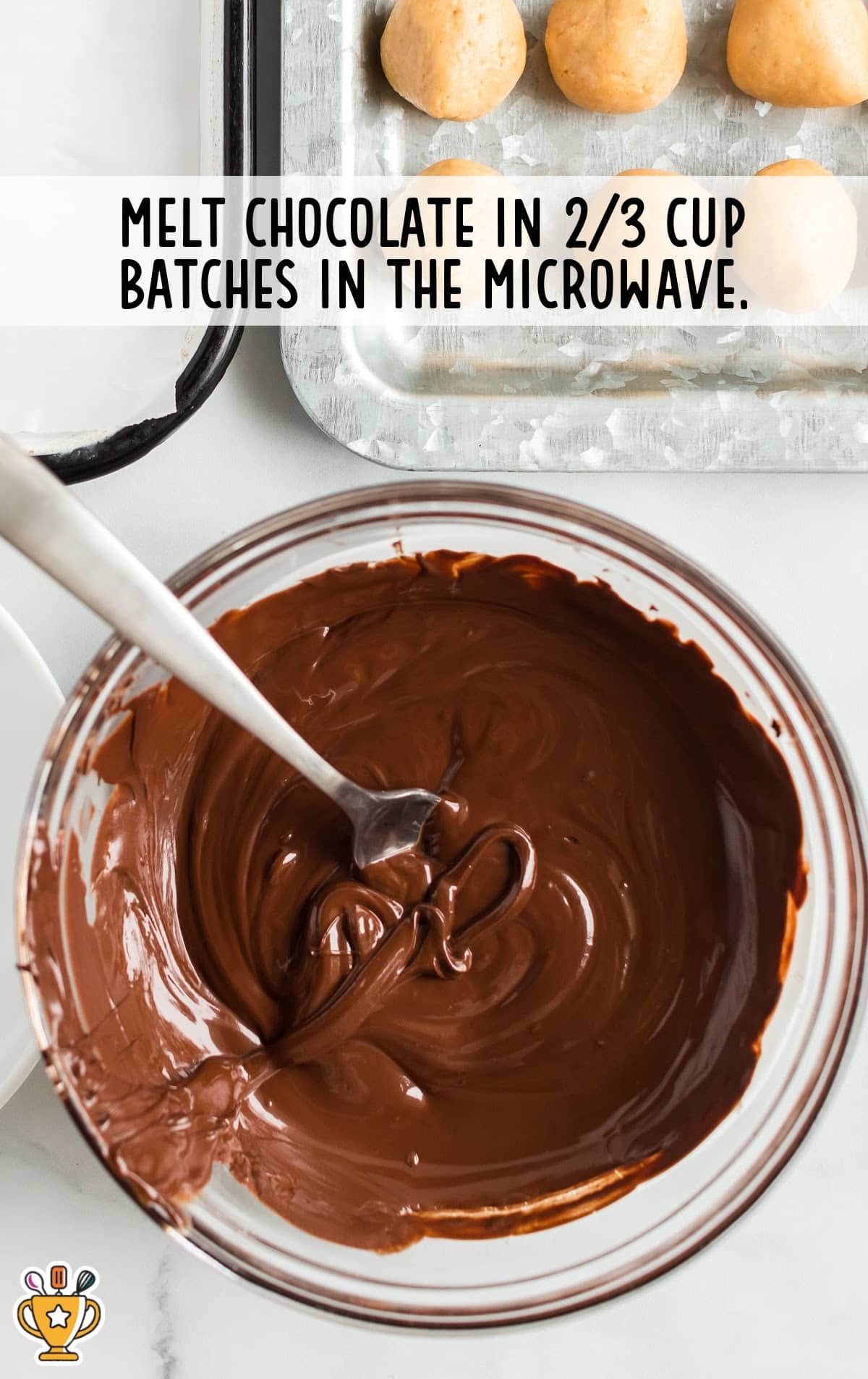 chocolate melted in a clear bowl
